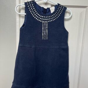 Crewcuts little girls navy blue sleeveless dress with sequins